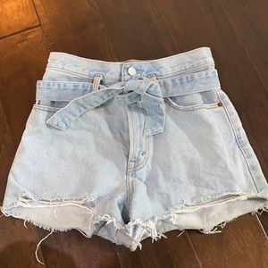 Abercrombie cut off Jean shorts w/ tie belt size 2